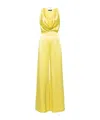 Elisabetta Franchi Cowl Neck Body-chain Jumpsuit In Yellow