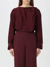Elisabetta Franchi Jacquard Satin Bodysuit In Burgunderrot