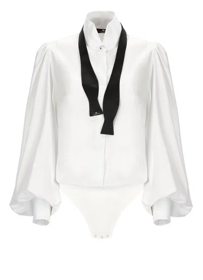 Elisabetta Franchi Body Shirt With Necktie In White