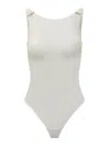 Elisabetta Franchi Scoop Neckline Thong Cut Lingerie In White