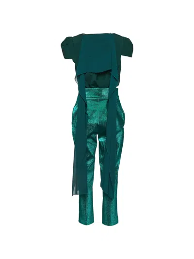 Pre-owned Elisabetta Franchi Bodysuit Trousers Set In Green