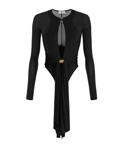 Elisabetta Franchi Bodysuit With Jewel Detail In Black