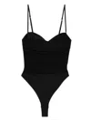 Elisabetta Franchi Ruched-panel Bodysuit In Black