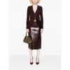Elisabetta Franchi Wrap Ribbed Bodysuit In Brown