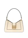 Elisabetta Franchi Structured Strap Bag Gold Hardware In White
