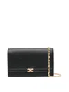 Elisabetta Franchi Small Shoulder Strap With Logo Plaque In Black