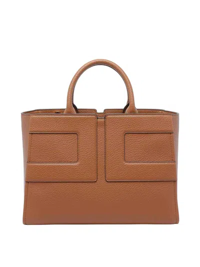 Elisabetta Franchi Logo Handbag In Brown