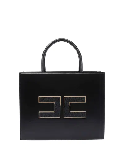 Elisabetta Franchi Logo Tote Bag In Black