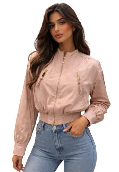 Elisabetta Franchi Bomber Woman  Sailing Fabric In Pink