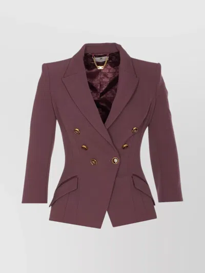 ELISABETTA FRANCHI BORDEAUX JACKET GOLD-TONE BUTTONS