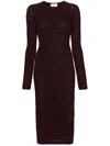 Elisabetta Franchi Pointelle-knit Midi Dress In Red