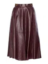 Elisabetta Franchi A-line Silhouette Skirt With Metallic Buckle Detail In Red