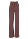Elisabetta Franchi Bordeaux Wide-leg Trousers With Tailored Front Pleats In Brown
