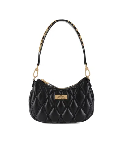 Elisabetta Franchi Borsa Hobo In Tessuto Embossed Con Lettering In 110