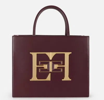 Elisabetta Franchi Logo-embossed Tote Bag In Red