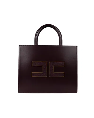Elisabetta Franchi Borsa Tote Grande Bordeaux