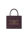 Elisabetta Franchi Borsa Tote Piccola Con Logo Bordeaux In Red