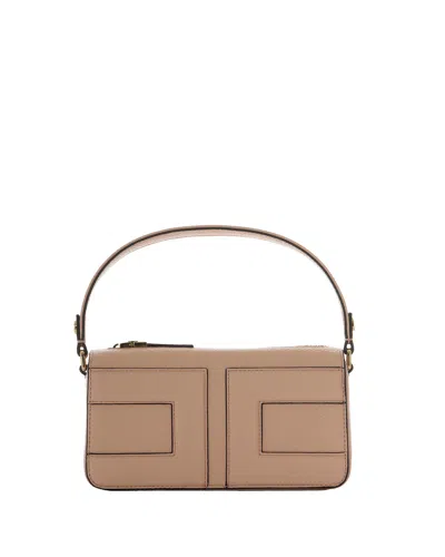 ELISABETTA FRANCHI BORSA TOTE PICCOLA CON LOGO IN RILIEVO NUDE