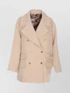 Elisabetta Franchi Double-breasted Coat Coats And Trench Coats White In Pink
