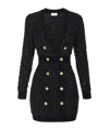 Elisabetta Franchi Boucle Knit Dress With Sequins In Black