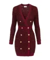 Elisabetta Franchi Boucle Knit Dress With Sequins In Red