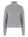 Elisabetta Franchi Sequin-embellished High-neck Sweater In Gray
