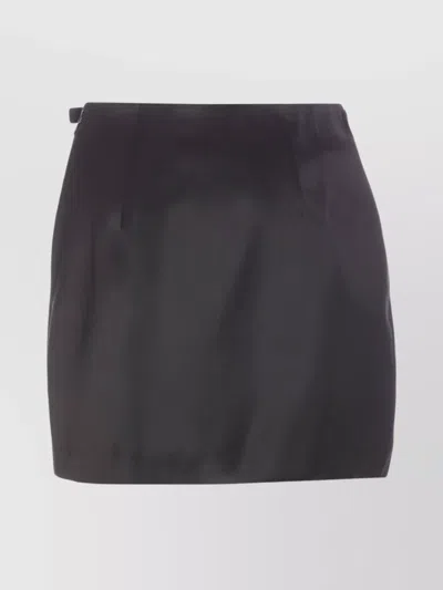 Elisabetta Franchi Bow Back Gold Hardware Mini Skirt In Black
