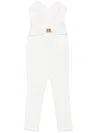 Elisabetta Franchi Strapless Jumpsuit Structured Bodice Cropped Length In 白色