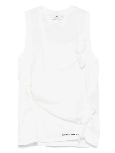 Elisabetta Franchi Bow-detail Jersey Tank Top In White