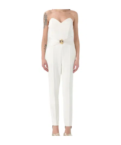 ELISABETTA FRANCHI ELISABETTA FRANCHI FLOWING MACRO BOW CRÊPE JUMPSUIT