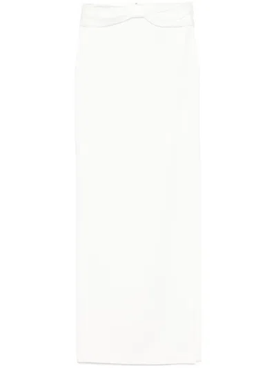 Elisabetta Franchi Bow-detail Maxi Skirt In White