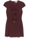 Elisabetta Franchi Bow-detail Mini Dress In Cg3 Rosso E Nero