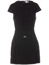 Elisabetta Franchi Stretch Viscose Dress With Logo In Schwarz