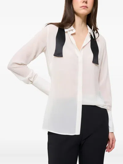 Elisabetta Franchi Bow-detail Open-back Shirt In White