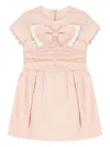 Elisabetta Franchi Bow-detail Ruched Dress In Pink
