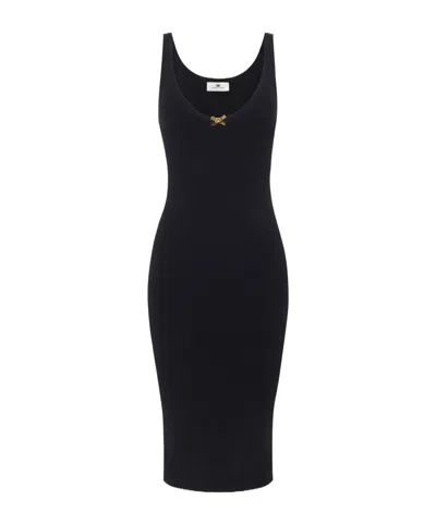 Elisabetta Franchi Bow-detailed Midi Dress In Black