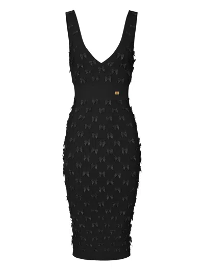Elisabetta Franchi Bow-detailing Midi Dress In Black