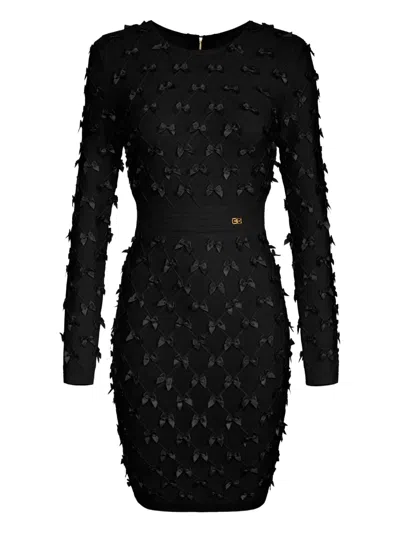 Elisabetta Franchi Bow-detailing Mini Dress In Black
