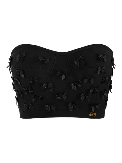 Elisabetta Franchi Bow-detailing Top In Black