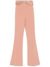 Elisabetta Franchi Bow-detailing Trousers In Neutrals