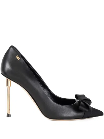 Elisabetta Franchi Bow-details Leather Pumps In Black