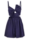 Elisabetta Franchi Bow Detail Cut-out Mini Dress In Blue