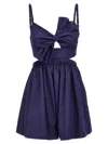 Elisabetta Franchi Bow Detail Cut-out Mini Dress In Blue