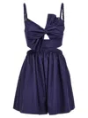 Elisabetta Franchi Bow Detail Cut-out Mini Dress In Blue