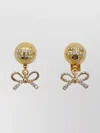 Elisabetta Franchi Bow Drop Gemstone Stud Earrings