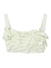 Elisabetta Franchi Bow-embellished Crop Top In Green
