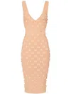 Elisabetta Franchi Stretch Viscose Dress With Bows In Orange