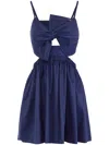 Elisabetta Franchi Bow Detail Cut-out Mini Dress In Blue