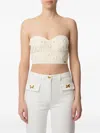 Elisabetta Franchi Bow-embellished Strapless Top In Neutral