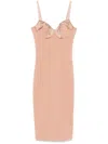 Elisabetta Franchi Bow-embellishment Midi Dress In Neutrals